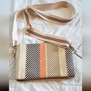 Striped Beige and Orange Women's Bag